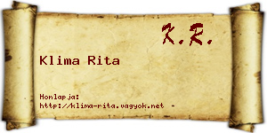 Klima Rita névjegykártya