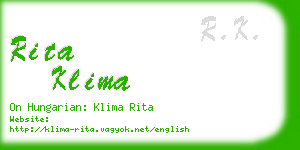 rita klima business card